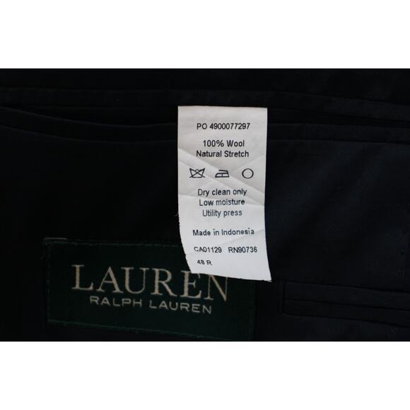 Lauren Ralph Lauren Blazer Mens 48R Navy Blue 100% Wool Gold Buttons - Picture 5 of 11